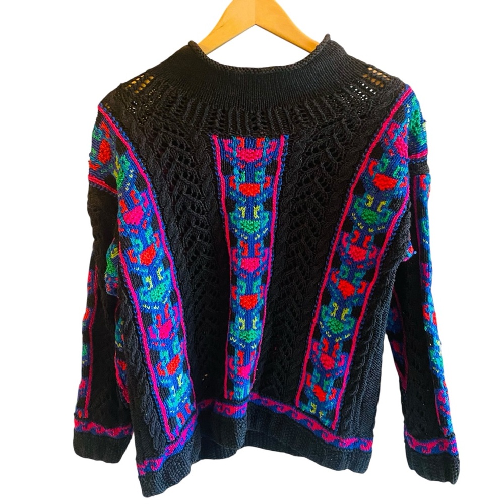 SEGRETS Vintage Sun Print Knitted By Hand Sweater